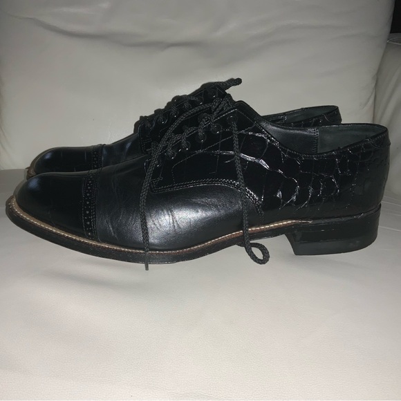 Vtg 60’S STACY ADAMS MADISON BISCUIT CAP TOE OXFORD DRESS SHOES. SZ. 10.5D. - Picture 2 of 8